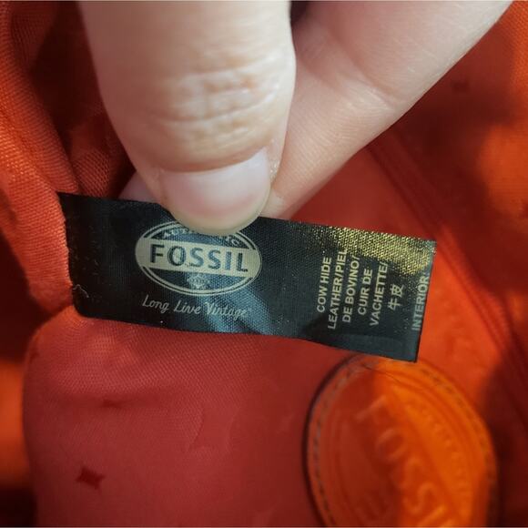 Fossil Morgan traveler crossbody bag pink cowhide leather front flap medium - Picture 7 of 10